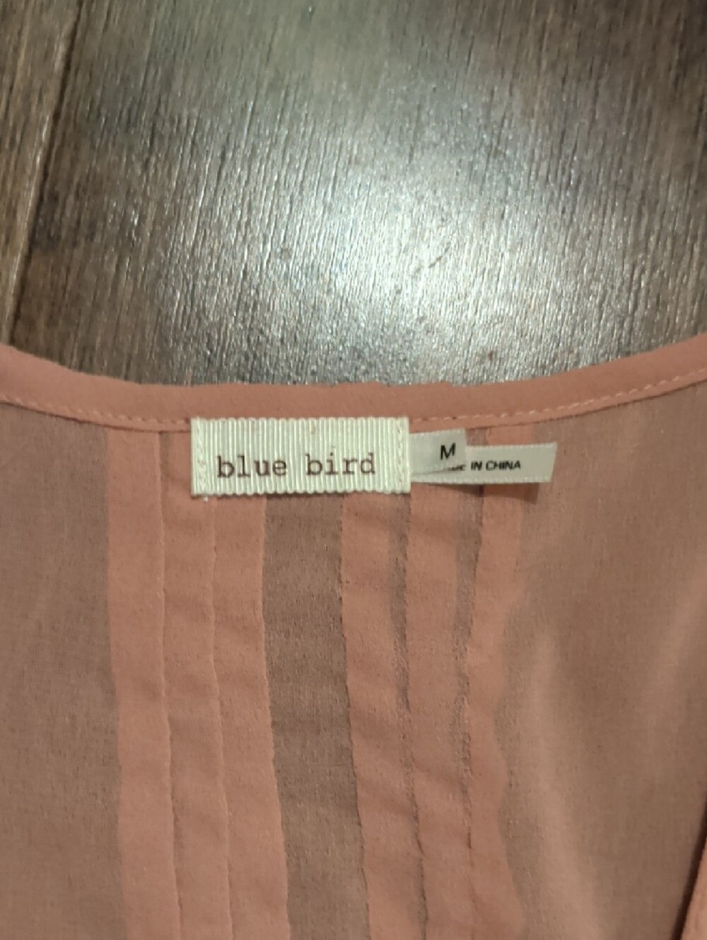 Blue Bird Rose Blush Pleated Sleeveless Top - Picture 2 of 2